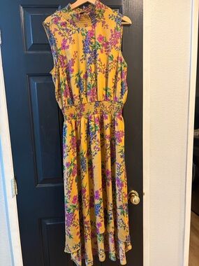 Nanette Lepore Yellow Floral Smocked Dress